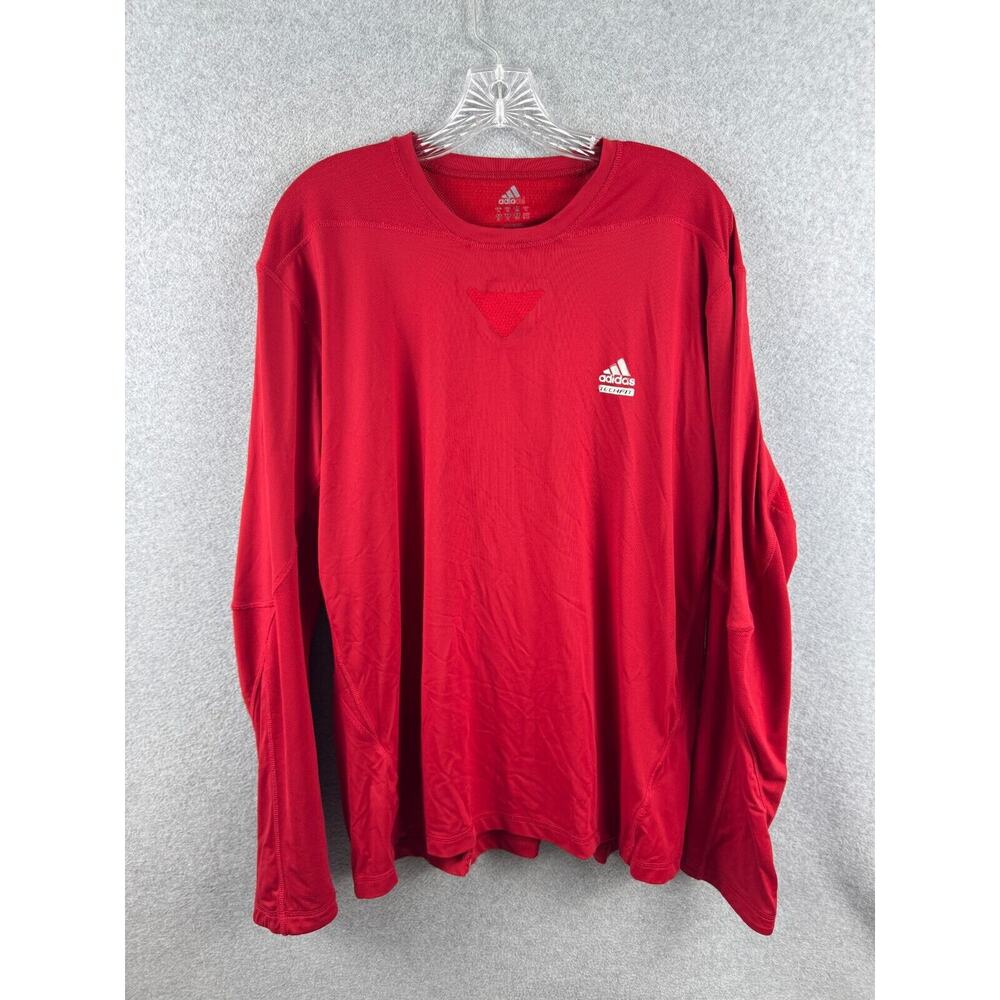 Adidas Clima365 Shirt Men's L Red Long Sleeve Workout‎ Base Layer Tee